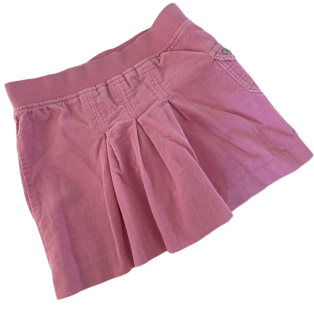 Vintage Y2K Just Friends Pink Corduroy Cargo Skort Girls 6X Pleated Mini